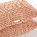 Fancy Homi Peach Long Body Lumbar Lumbar Decorative Throw Pillow Covers 14x36 Inch for Bed Couch Bedroom Bench, Soft Corduroy Rectangle Solid Pillow Case, Rustic Farmhouse Boho Room Decor