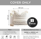 BlissBlush Decorative Throw Pillow Cover 20x20 Square Boho Black Neutral White Accent Pillowcase Tassels Farmhouse Cushion for Couch Sofa Bedroom Living Room Home Décor (Cover ONLY, Pack of 1)