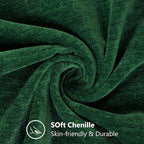 decorUhome Chenille Christmas Green Throw Pillow Covers 20x20 Inch Set of 2, Decorative Soft Couch Pillow Covers Solid Dyed Accent Velvet Farmhouse Neutral Square Pillow Cases for Sofa Bed Living Room