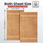 Infinitee Xclusives– Luxury Bath Sheets Towels – 2 Pack 600 GSM (35X70 Inches)– 100% Ring Spun Cotton Large Bath Towels for Bathroom (Cosmic Sand, Bath Sheet Pack of 2)