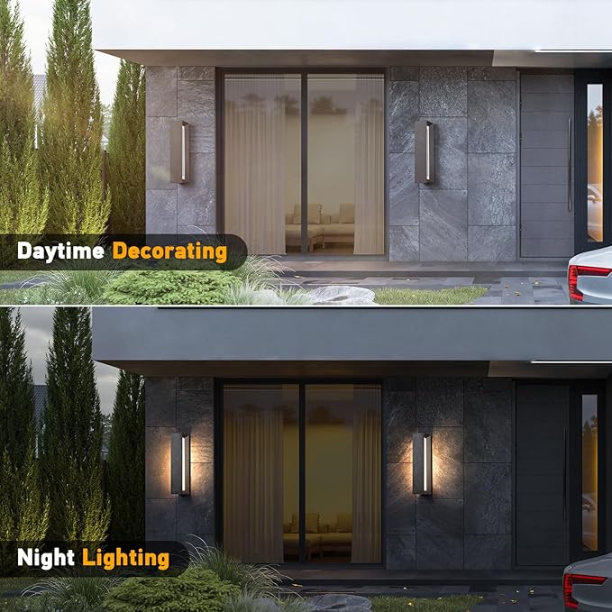 Outdoor Wall Light Fixtures Wired, Modern 21" Wall Sconce, Large Outdoor Sconce Lights, Waterproof Front Porch Lights Garage Wall Mount Lamp 3000K Lighting for House Outside Patio Doorway Hallway