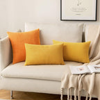MIULEE Pack of 2 Pillow Covers Soft Soild Decorative Square Throw Pillow Covers Set Cushion Cases Pillowcases for Sofa Bedroom Car 18 x 18 Inch 45 x 45 Cm Mustard Yellow
