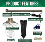 GKOLED Solid Brass Pathway Lights, Low Voltage LED Landscape Path Light, Outdoor Waterproof Accent Lighting, 12V AC/DC, 2700K Warm White, with 3W G4 LED Bulb & Large Rugged Slot Spike, 20 Pack