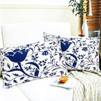 Decorative Throw Pillow Covers Set of 2 Blue Pillow Covers 12x20 inch Short Plush Couch Pillow Cases Floral Throw Pillows,Farmhouse Outdoor Pillow Covers for Sofa Living Room Cushion Covers