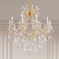 Modern Crystal Chandeliers, Gold Candle Chandelier -Luxury Chandelier Lighting Fixtures for Dining Room, Foyer, Staircase Hallway Living Room Entryway, 10 Lights