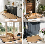Dirt Trapping Outdoor Welcome Mats, 24x35 Durable Non-Slip Door Mat Outside Entrance, Low Profile Easy Clean Doormat for Patio Porch Front Indoor Entryway, Brown