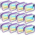 Weewooday 12 Pieces Clear Makeup Bags Cosmetic Storage Bags PVC Zipper Pouches Travel Waterproof Makeup Plastic Case for Women Organizing Toiletries Traveling Bathroom