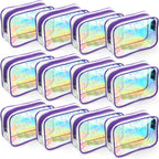 Weewooday 12 Pieces Clear Makeup Bags Cosmetic Storage Bags PVC Zipper Pouches Travel Waterproof Makeup Plastic Case for Women Organizing Toiletries Traveling Bathroom(Small,Dazzling)