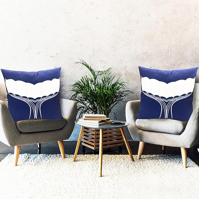 Decorative Throw Pillow Covers Set of 2 Whale Caudal Fin Pillow Covers 18x18 inch Super Soft Short Plush Square Throw Pillows,Farmhouse Outdoor Pillow Covers for Couch Sofa Bed Living Room