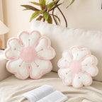 Flower Shaped Decorative Throw Pillow Cushion for Bed Couch, Cute Flower Plush Throw Pillows Home Decor Floor Pillow Seating Cushions (Ivory White, 13.7 Inches)