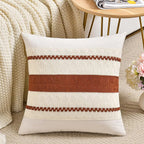 Fancy Homi Set of 1 Rust Boho Decorative Throw Pillow Covers 22x22 Inch for Couch Bed Sofa, Aesthetic Modern Organic Fall Room Decor, Soft Cotton Cute Terracotta Textured Farmhouse Cushion Case