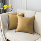 Jeanerlor Set of 2 Decorative 26"x26" Cotton Linen Chair Throw Pillow Case Green for Sofa Durable Classy, Comfortable Cushion Cover for Coffee Shop/Bar (65 x 65cm) Earth Yellow