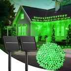 Brightown 100LED Solar String Lights Outdoor, Solar Powered Lights IP65 Waterproof for Party Garden Yard Home Holiday Tree Decoration Lighting (Green, 100LED-2PACK)