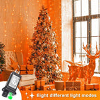 250 LED Orange Lights for Halloween, 82 FT Halloween Lights Indoor Outdoor Clear Wire with 8 Modes, Plug in Waterproof Orange String Light for Christmas Tree Party Thanksgiving Decorations