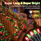 1500 LED 470FT Christmas String Lights Outdoor, 12 Pro Modes and Timer Memory & Brightness, Plug in Waterproof Dark Green Wire Twinkle Light for for Xmas Yard Tree Wedding Party Decor (Red & Green)