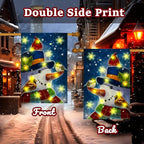 Lights Garden Flag,Double Sided Christmas LED Outdoor Yard Flag for Winter Outdoor Decoration (Snow, 28 * 40)