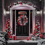 JMEXSUSS 66ft 200 LED Red and White Christmas Lights, Outdoor String Plug-in, Expandable for Tree Outside Party Home Decorations