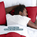 Bare Home King Pillow Sham Covers - Set of 2 - Premium 1800 Ultra-Soft Microfiber - Double Brushed - Stain & Fade Resistant - Bed Pillow Shams - Pillows Not Included (Set of 2, Red)