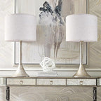Oatmeal linen Textured Lamp Shades Set of 2 Large Drum Lamp Shade 16``Top x 16``Bottom x 12``High(Spider) Farmhouse Lampshade for Table Lamp & Bedside Lamp - Replacement Lampshade