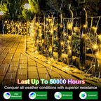 82FT 810 LED Outdoor Christmas Lights - 180 Ice Drops, 12 Pro Modes with Timer Memory & Brightness, Waterproof Hanging Ice String Light for Holiday Wedding Garden Fence House Decor (Warm White)