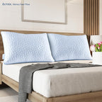 QUTOOL Enhanced Cooling Pillows for Sleeping, Shredded Memory Foam Pillows 2 Pack, Bed Pillows Queen Size Set of 2, Support Yet Soft Pillow for Side, Back Sleepers