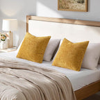 MIULEE Pack of 2 Couch Throw Pillow Covers 22x22 Inch Neutral Gold Modern Boho Accent Decorative Pillow Covers Soft Chenille Farmhouse Cushion Covers for Home Decor Bed Sofa Living Room