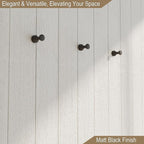 Epock Towel Hooks for Bathrooms Set of 3, Screw-in Stainless Steel Robe Coat Clothes Hook Bathroom & Kitchen Round Style Small Wall Hooks Rustproof -Matt Black