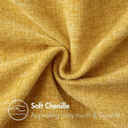 MIULEE Pack of 2 Mustard Yellow Throw Pillow Covers 16x16 Inch Soft Spring Chenille Pillow Covers for Sofa Living Room Couch Solid Dyed Cases