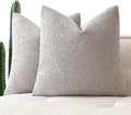MIULEE 20x20 Inch Decorative Pillow Covers for Couch Bed Set of 2 Textured Boucle Neutral Winter Throw Pillows Cloud Grey Accent Solid Cushion Pillowcases Sofa Livingroom Home Decor
