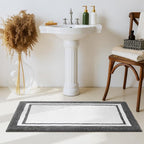 GRANNY SAYS Microfiber Bathroom Rugs Non Slip Washable, Water Absorbent Bathroom Mats for Tub, Soft Bath Mats for Bath Floor & Shower, Bath Rug, 24" x 48", Deep Grey Bath Rugs