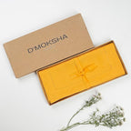 D'Moksha Homes Linen Sunflower Yellow Table Runner 48 Inches - Classic Hemstitch, 100% Pure Linen Coffee Table Runner 14 x 48 Inch Ideal for Dresser Tables - Fall, Autumn and Halloween