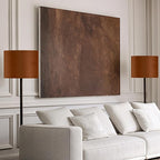 GO&SO Large Lampshades Replacement,Burnt Orange Velvet Drum Lamp Shades Set of 2-16" Top x 16" Bottom x 12" High(Spider)- Modern Fabric Lampshade for Table Lamp,Floor Lamps -Assembly Require