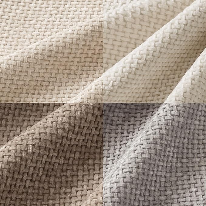 MIULEE Pack of 4 Christmas Couch Throw Pillow Covers 18x18 Inch Neutral Beige/Brown Soft Decorative Chenille Pillow Covers Farmhouse Accent Cushion Covers for Boho Home Decor Sofa Bedroom Living Room