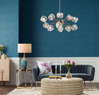 360 Lighting Rocco Mid Century Modern Table Lamp 30" Tall Ceramic Blue Teal Glaze Wood Handmade Linen Drum Shade Decor for Living Room Bedroom House Bedside Home Entryway (Colors May Vary)