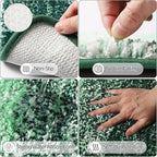 32PCS Dark Green Bathroom Accessories Set with Shower Curtain,Rugs,Trash Can,3PCS Lotion Soap Dispenser, Toothbrush Holder, Soap Dish,Tumbler Cup,6PCS Wood Tags Bath Accessories with Tray for Bathroom