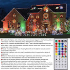LJLNION 98.5ft Christmas Lights Color Changing with Remote, 300 LED RGB Fairy String Lights Halloween Decorative Lights, 8 Lighting Modes & Timer, Plug in Indoor Outdoor Xmas Wedding Party Decor