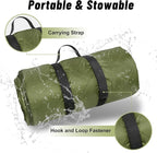 Waterproof Outdoor Blanket 82”X 55” Packable, Stadium Blankets for Camping with Sherpa Fleece Lining, Large Windproof Emergency Throw Mat for Garss Picnic Hiking Road Trip, Machine Washable, Green