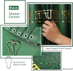Bathroom Sets with Shower Curtain and Rugs Bathroom Accessories Set Hunter Green Bathroom Set,Soap Dispenser & Toilet Brush Holder Set with Stainless Steel Trash Can
