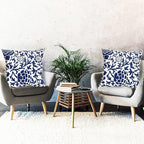 Decorative Throw Pillow Covers Set of 2 Blue Pillow Covers 18x18 inch Soft Short Plush Couch Pillow Case Floral Throw Pillows,Farmhouse Outdoor Pillow Covers for Sofa Bed Living Room Car