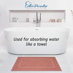 Cotton Paradise 100% Cotton Bath Mats for Bathroom Floor Set of 2 Pack, 20x34 Soft Absorbent Washable Quick Dry Tub Bathmat, Coral Towel Bath Mat