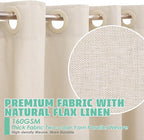 Hookless Linen Textured Shower Curtain Set, Hotel Luxury Style Cream Shower Curtain with See Through Top Window, Machine Washable & Water Repellent, 72W x 72L