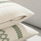 MIULEE Set of 2 Sage Green Boho Decorative Pillow Covers 26x26 Inch Farmhouse Rustic Couch Throw Pillows Modern Summer Cotton Cushion Covers Retro Cute Macrame Woven Home Decor for Bed Sofa Chair