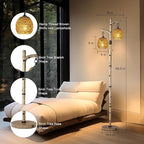 68.5" Rustic Farmhouse Remote Control Switch Birch Tree Floor lamp with Bird Nest Lantern Shade Vintage Standing Lamp for Living Room Bedroom Hotel Bar Office Wood House(Bulb Included)