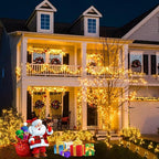 Solar Christmas Lights Outdoor, 137FT 400 LED Solar String Lights with Remote,19 Modes Waterproof Warm White Solar Fairy Lights Outdoor for Halloween Garden Home Festival Christmas Decorations