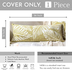 BlissBlush Green Boho Lumbar Throw Pillow Cover 14X36, Decorative Long Accent Body Lumbar Pillow for Bed, Farmhouse Woven Textured Lumbar Pillowcase for Couch (Cover ONLY)