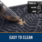 OLANLY Door Mat Indoor Outdoor Entrance, 29.5x17, Waterproof All-Weather All-Season Doormat, Sturdy Natural Rubber, Stain and Fade Resistant, Low Profile, Easy Clean Patio Entryway Mat, Grey