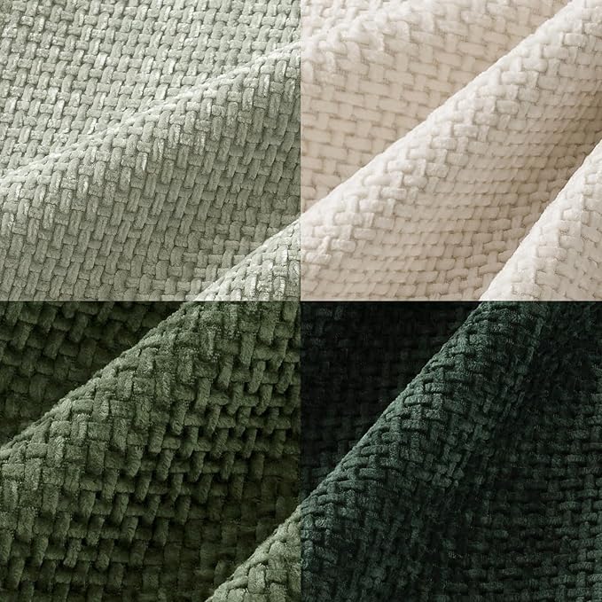 MIULEE Pack of 4 Christmas Couch Throw Pillow Covers 16x16 Inch Neutral Green Soft Decorative Chenille Pillow Covers Farmhouse Accent Cushion Covers for Boho Home Decor Sofa Bedroom Living Room