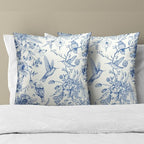 Chinoiserie Floral Throw Pillow Covers 18x18 in Asian Navy Bird Flowers Square Cushion Cover Oriental Decorative Cushion Cases Home Decor for Farmhouse Sofa Couch Bed Car