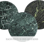 Koville Indian Marble Cutting Board for Kitchen, 16" Round Hand Crafted Marble Slab for Cheese, Charcuterie, Pastry Board - Wedding Gift, House Warming Gift(Indian Green)