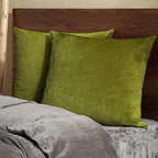 PHF Super Soft Velvet Euro Sham, 26"x 26",No Insert, 2 Pack Color Gradient Euro Pillow Covers, Ultra Cozy Pillow Covers for Luxurious Home Decorative, No Shedding, No Pilling, Olive Green